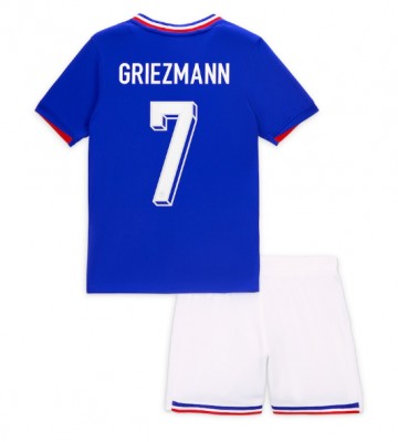 Frankrig Antoine Griezmann #7 Hjemmebanesæt Børn EM 2024 Kort ærmer (+ korte bukser)